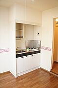 ガスコンロ付きキッチン。