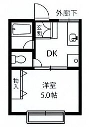 シティハイムサクセス1 1Kの間取図画像