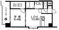 ベルパーク2 1LDKの間取図画像
