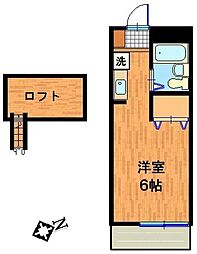 JR南武線 矢野口駅 徒歩3分の賃貸アパート 2階1Kの間取り