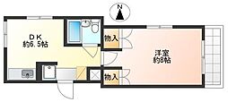 府中ロイヤルマンション 1DKの間取図画像