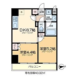 Alivis五反野 2DKの間取図画像