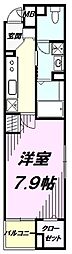メゾンユウソウ 1Kの間取図画像