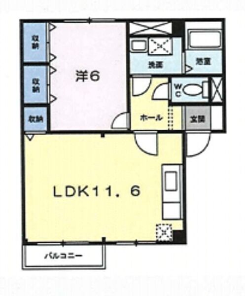 キャッスルフローラル 203｜新潟県新潟市北区嘉山(賃貸アパート1LDK・2階・44.71㎡)の写真 その2