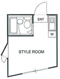 シエスタ若宮 1階ワンルームの間取り
