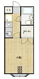 アルファフラッツ 1Kの間取図画像