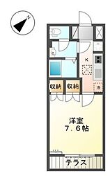 コンフォルト 1Kの間取図画像