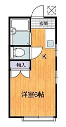 ＡＰ足立 2階1Kの間取り