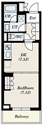 S-FORT横浜青葉台 1DKの間取図画像