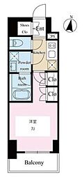 テラス文京本郷 1Kの間取図画像