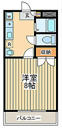 アンティ広田弐番館 1Kの間取図画像