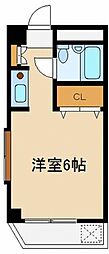 トレンチタウン ワンルームの間取図画像