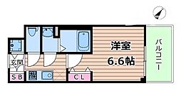 S-RESIDENCE上新庄beat 1Kの間取図画像