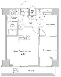ファミルート船堀 2LDKの間取図画像