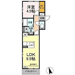 サンモールTM 1LDKの間取図画像