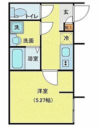 JR常磐線 三河島駅 徒歩6分の賃貸マンション 4階1Kの間取り