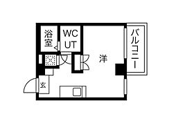 トライアングル旗の台 ワンルームの間取図画像