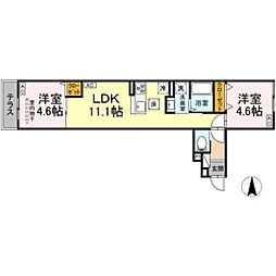 セレスティア南花畑III 2LDKの間取図画像