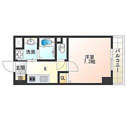 デルタイースト 1Kの間取図画像