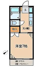 レジデンス渋谷 1Kの間取図画像