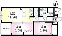 メゾンブラン 1SLDKの間取図画像