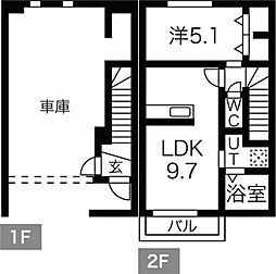 Garace TUKASA 1LDKの間取図画像