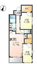 ハイムマルセン参番館 2LDKの間取図画像