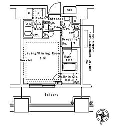 パークアクシス御茶ノ水ステージ 1Kの間取図画像