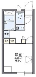レオパレスアサヒ 1Kの間取図画像
