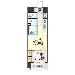 ベラジオレガシー葛野大路八条 1DKの間取図画像