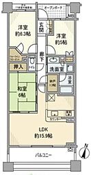 プラウド横浜鶴見市場 3SLDKの間取図画像