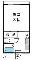 エリカ・ハイツ 1Kの間取図画像