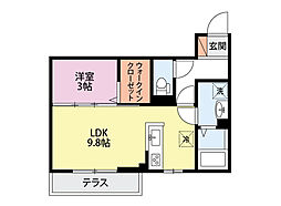 フォルテュナート 1LDKの間取図画像