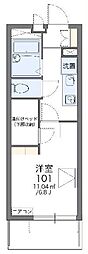 レオパレスレイルウェイヒルズ 1Kの間取図画像
