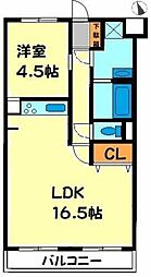 綴マンション 1LDKの間取図画像