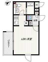ALERO北参道 ワンルームの間取図画像