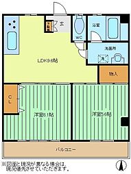 サンヒルズK 2LDKの間取図画像