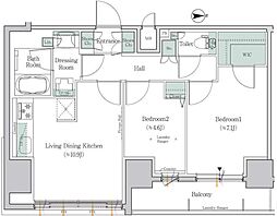 ワンルーフレジデンス板橋大山 12階2LDKの間取り