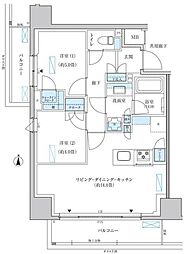 パークアクシス池袋イースト 2LDKの間取図画像