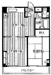 アパルトマントロワバレー・サントル 2DKの間取図画像