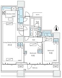 三田ガーデンヒルズサウスヒル 2LDKの間取図画像