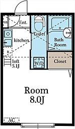 ココメゾン ワンルームの間取図画像