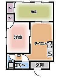 マンションひばり 1LDKの間取図画像