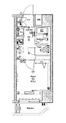東京メトロ半蔵門線 住吉駅 徒歩10分の賃貸マンション 2階1Kの間取り