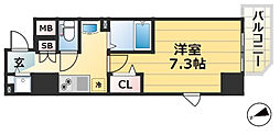 グランカリテ神戸WEST 1Kの間取図画像
