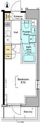プラウドフラット木場2 1Kの間取図画像