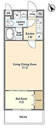 アルファコート常盤台2 1LDKの間取図画像