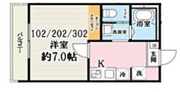 吉川市大字保アパート 1Kの間取図画像