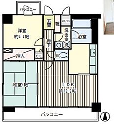 ニックアーバンスピリッツ川崎 2LDKの間取図画像