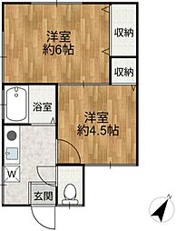 恵山荘 2Kの間取図画像